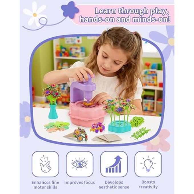 ARTS AND CRAFTS FOR KIDS, FLOWER BOUQUET KIT FOR GIRLS - Image 4