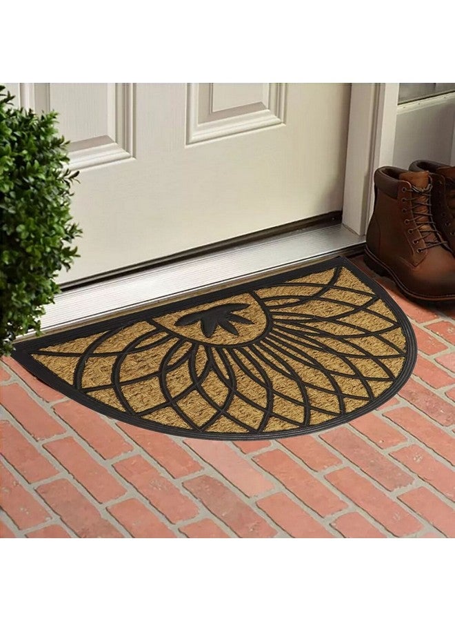 لوانس دعاسة باب بنمط وردة نصف دائرية الشكل، مضادة للانزلاق بني وأسود 40 × 60 سم 140191073 - Image 4