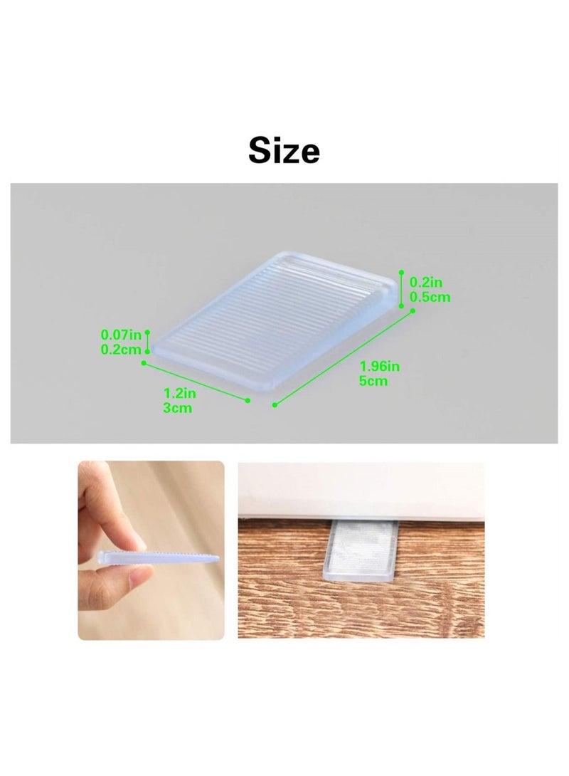 SYOSI Clear Shims, 8 Pcs Rubbery Level Wedge for Home Improvement, Have Extreme Weight Capacity, Perfect for Fixing Wobbly Furniture - Image 2