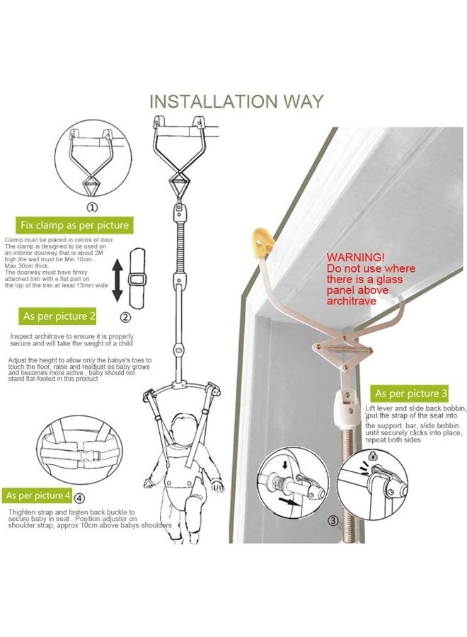 HI SUYI Baby Door Jumpers and Bouncers Exerciser Set with Door Clamp Adjustable Strap for Toddler Infant 6-24 Months CPC & CE Certified - Image 4