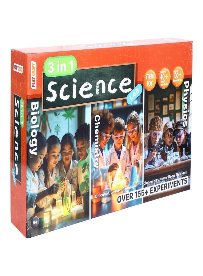 Eksploe 3-in-1 Science Kit for Kids (8+) | 155+ Experiments | STEM Learning Toy | Biology, Chemistry & Physics Lab Set | DIY Educational Science Kit with 40 + Tools & Materials - Image 1