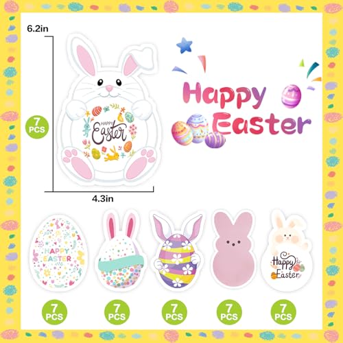ALLTOOALL 42-Pack Happy Easter Cards for Party & Classroom, Floral Tree Themed Candy Cards, Greeting Cards Holder for School Party Favors, Craft Activities - Image 2