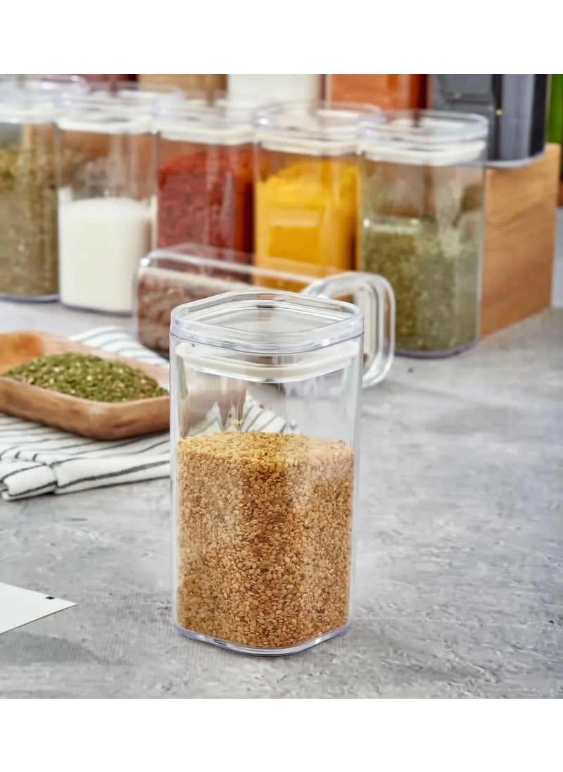 Kitchen Pembelia Labeled 300 ml Acrylic Spice Jar Set Storage Container with Transparent Label  - Image 3