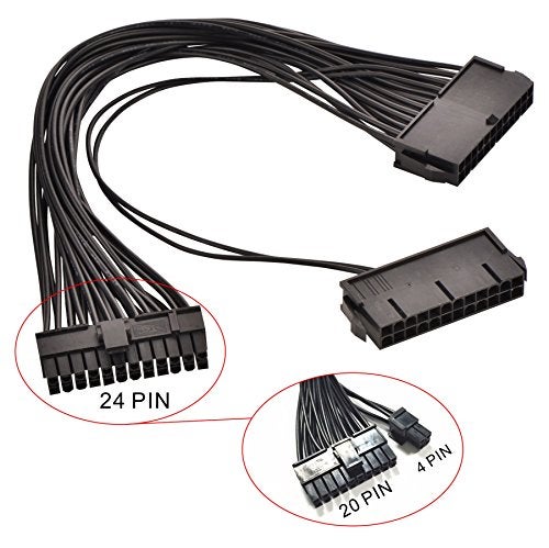Optimal Shop 24 Pin Main Second Dual PSU ATX Power Supply Motherboard Adapter Cable - Image 2