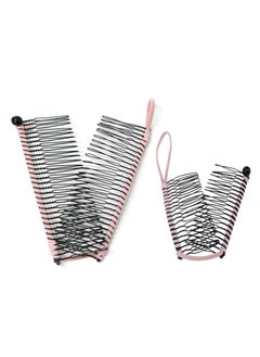 GETACOTA Banana Hair Clips for Women 2 Pieces 1 Piece 30 Teeth  1 Piece 20 Teeth Adjustable Stretch Ponytail Holder Accessory Double Combs Thick Curly Hair Pink 2p 