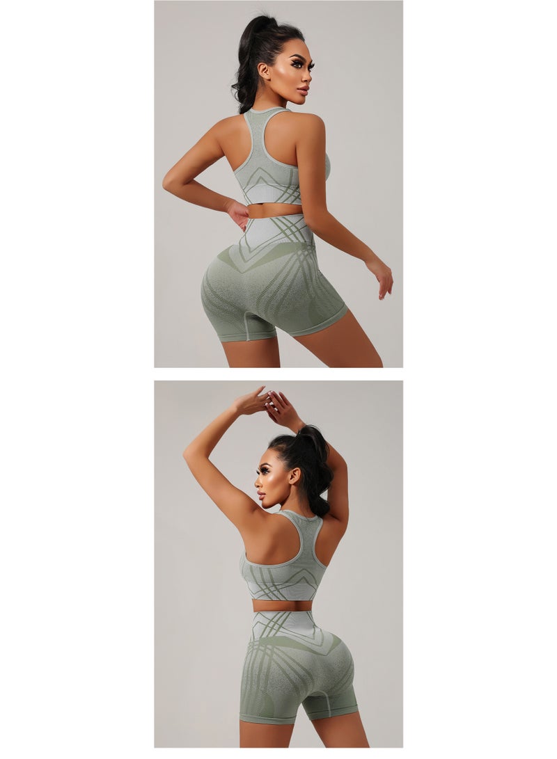 general Seamless gradient dyeing yoga set, high-waisted fitness pants with buttock-enhancing function, high-elasticity sports outfit - Image 2