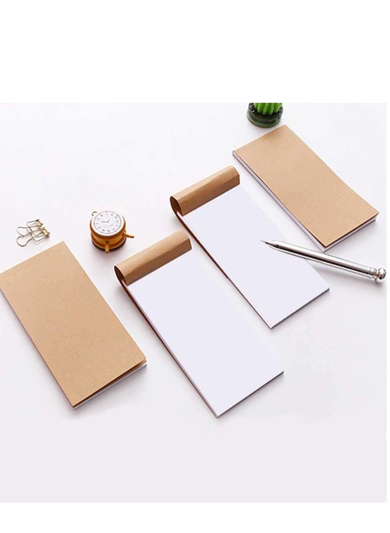 SYOSI Mini Notebook A6 Notepad Kraft Cover Blank Page Sketchbook Square Drawing Pocket Flipbooks Small Reporters Scrap Books Notebbook Multipack for Adults Kid Teenagers Memos Painting Graffiti 5PCS - Image 4