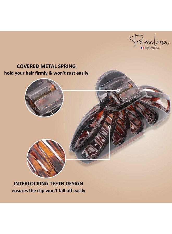 Parcelona French Rain Drop Small 2 3/4 Inch Celluloid Shell Claw Jaw Hair Clip For Fine Hair Types (Shell) - Image 3