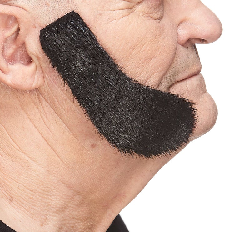 Mustaches Self Adhesive Fake Mutton Chops Novelty Sideburns False Facial Hair Costume Accessory for AdultsBlack Lustrous Color - Image 2
