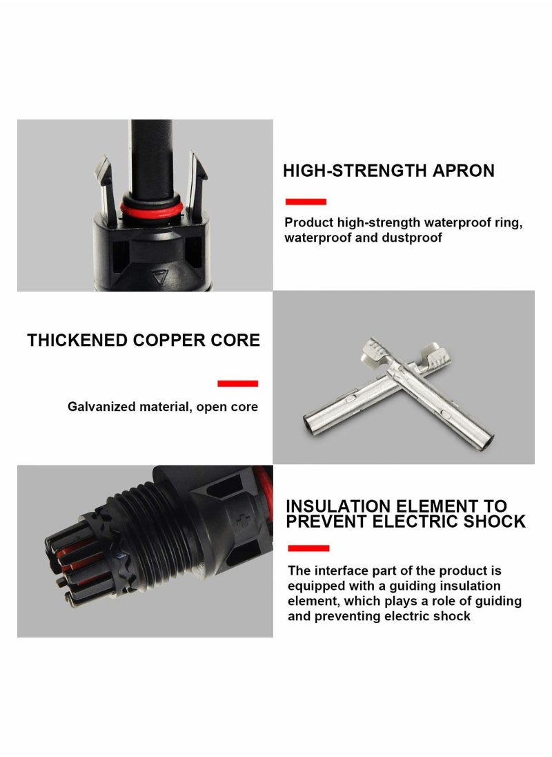 SYOSI - 12 Pieces Solar Connectors MC4 Panel Cable with Spanners IP67 Waterproof 6 Pairs Male Female 1000V 30A 14AWG 10AWG - Image 1