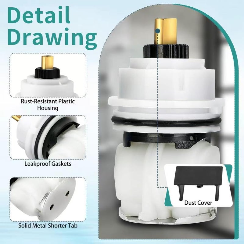 RILDWO RP32104 بديل خرطوشة الدش لسلسلة دلتا مونيتور 1700/1800 (1998-2005) مجموعة خرطوشة الدش وحوض الاستحمام ذات الوظيفة المزدوجة مع أجزاء المقعد والزنبرك - Image 4