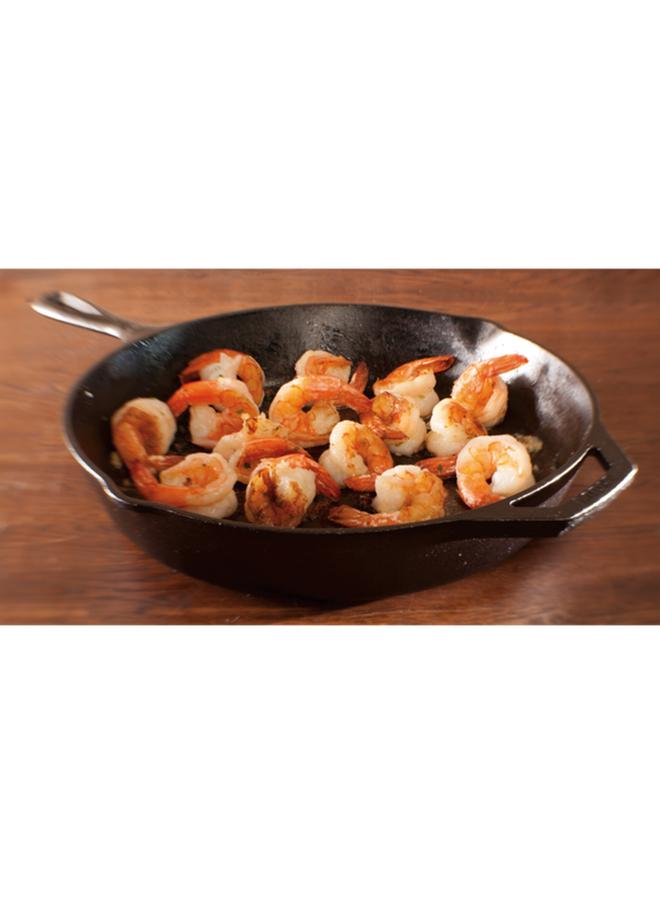 مقلاة دائرية غير لاصقة من الحديد الزهر مع حلقة تعليق باللون الأسود مقاس 12 بوصة - Image 5