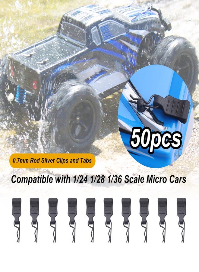 HobbyPark 50pcs Mini Clips R Pins with Pull Tabs for 1/24 1/28 1/36 Scale Micro Cars Compatible with Axial SCX24 Deadbolt 90081 B17 Betty Wrangler JLU CRC - Image 2