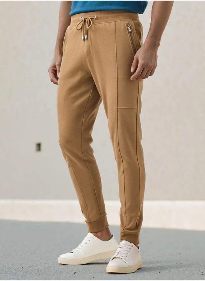 ايكونيك Iconic Slim Fit Joggers with Drawstring Closure and Pockets