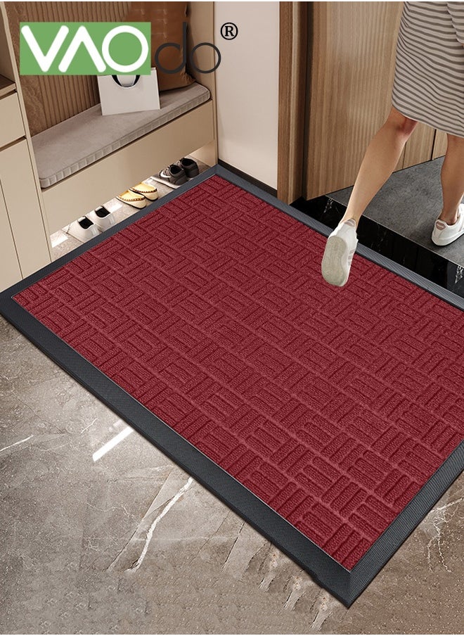 VAOdo Front Door Mat, Heavy Duty Durable Welcome Mat for Outdoor Indoor, Dirt Trapper Waterproof Super Absorbent Door Mat, Anti-Slip Trapping Rugs for Entryway Outside Patio Porch  - Image 1