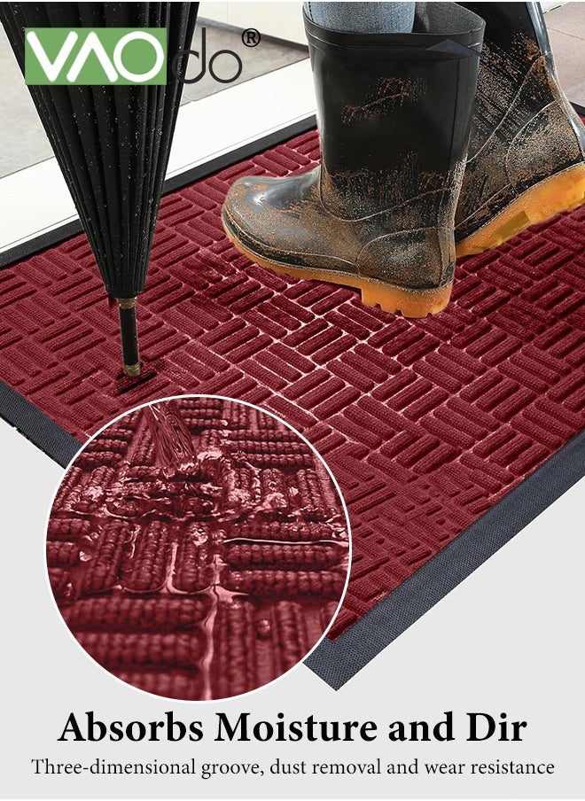 VAOdo Front Door Mat, Heavy Duty Durable Welcome Mat for Outdoor Indoor, Dirt Trapper Waterproof Super Absorbent Door Mat, Anti-Slip Trapping Rugs for Entryway Outside Patio Porch  - Image 3