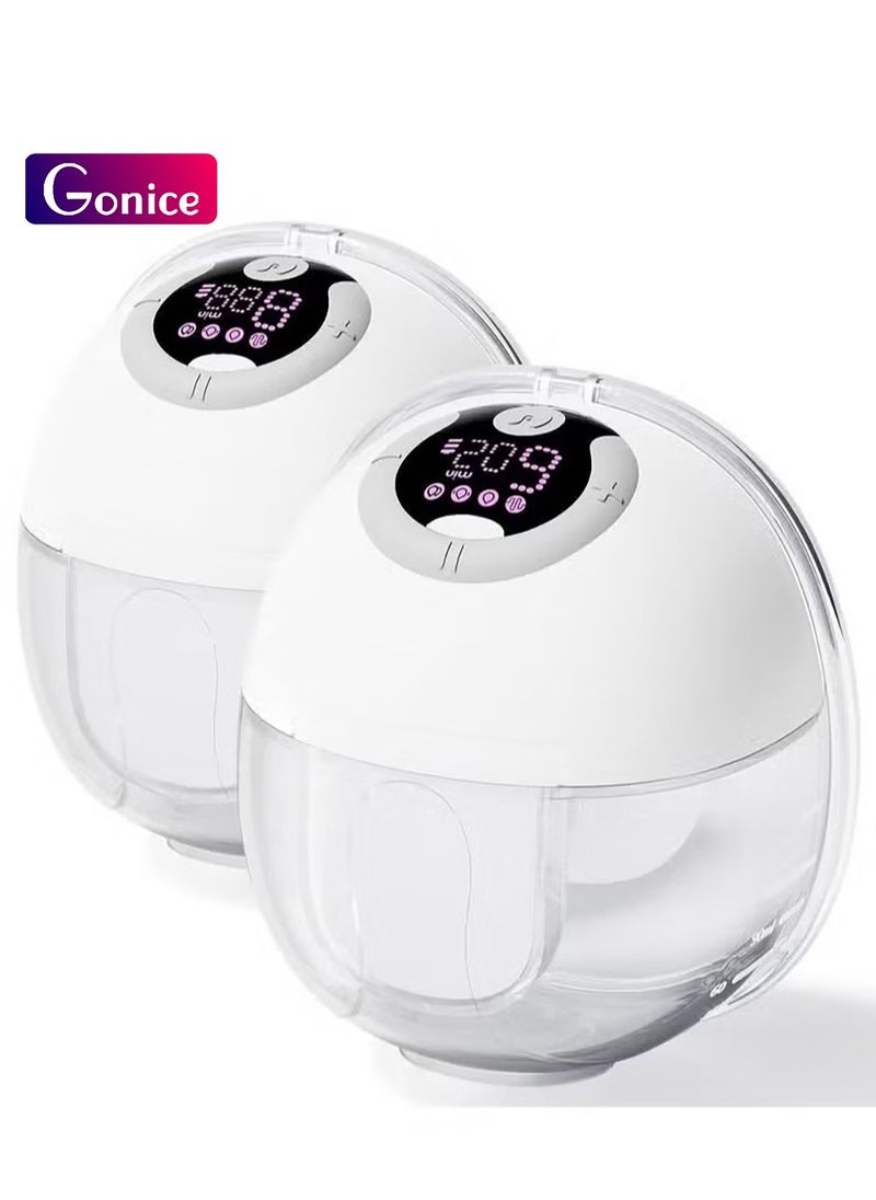 Gonice Wearable Breast Pump, Hands-Free Breast Pump with 4 Modes & 9 Levels, Double Electric Breast Pump with Display, Portable Breast Pump  - Image 1