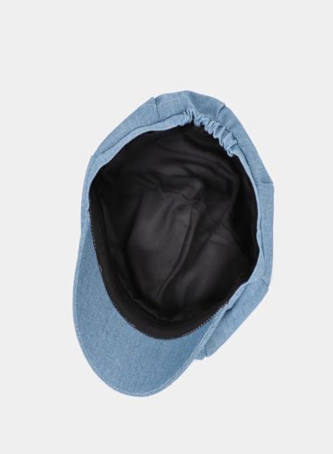 Women's All-Match Cowboy Newsboy Hat British Style Paintwork Hat Blue - Image 5