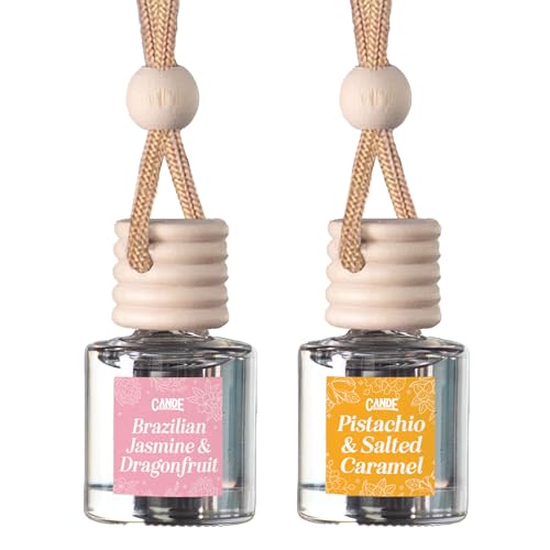 CE Craft Car Air Fresheners Hanging Car Air Freshener Diffuser Reusable Bottle with Long Lasting Car Oil Scent 2 pack Pistachio Brazilian Jasmine - Image 1