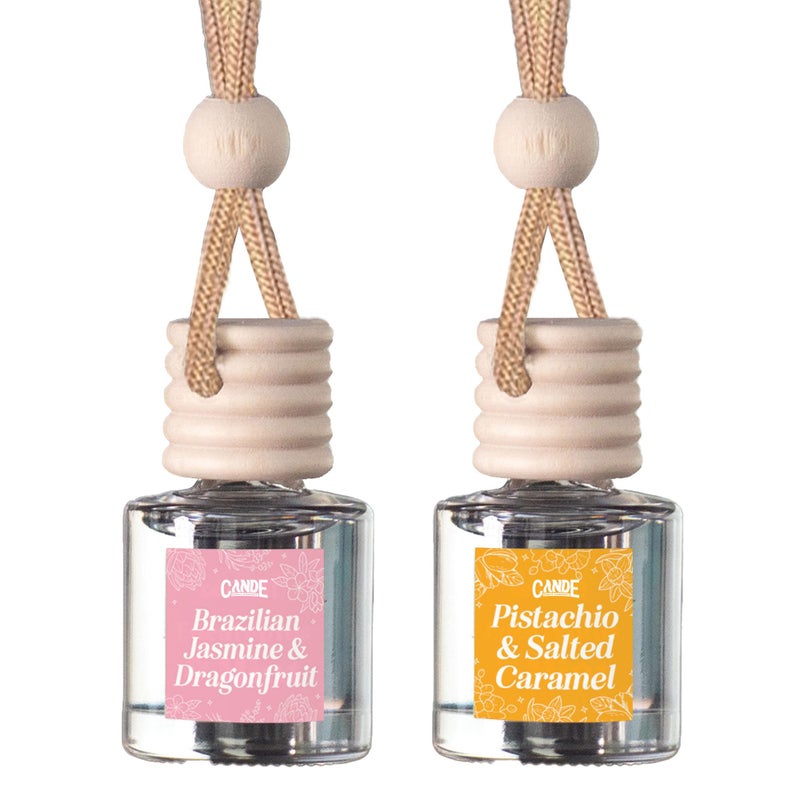 CE Craft Car Air Fresheners Hanging Car Air Freshener Diffuser Reusable Bottle with Long Lasting Car Oil Scent 2 pack Pistachio Brazilian Jasmine - Image 3