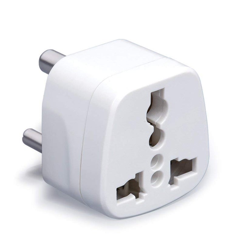 RV USA UK China More to India Type D Travel Adapter Plug Pack of 2 White Colour  - Image 1