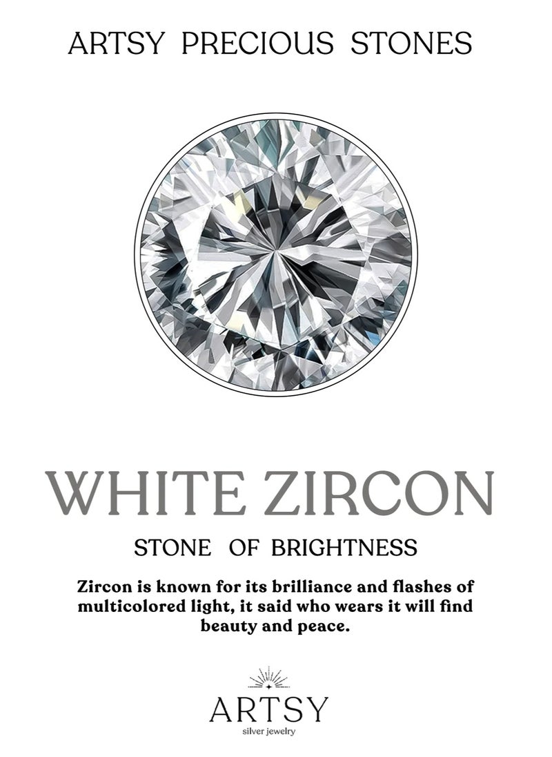 Artsy Silver - Cushion Cut Zircon Stone Ring - Image 1