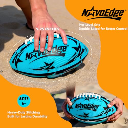 NovaEdge Hydro Water Football 925in Waterproof Pool Football with Real Double Laces Lightweight Grip Ball for Kids Teens Adults Great for Beach Lake Outdoor Games Fun Birthday or Easter Gift - Image 5