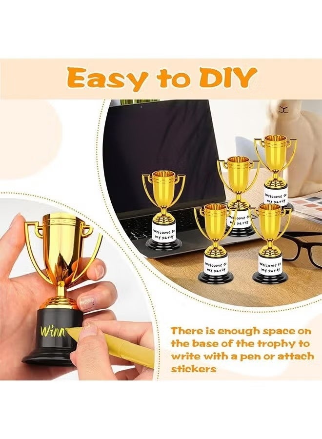 GIFT 12 Pcs Mini Trophies,Gold Trophy Award, Plastic Trophies for Kids, 4 Inch Trophy Cups, Award Trophies for Party Favors, Props, Rewards, Winning Prizes, Competitions Ceremony Parties Favor - Image 3