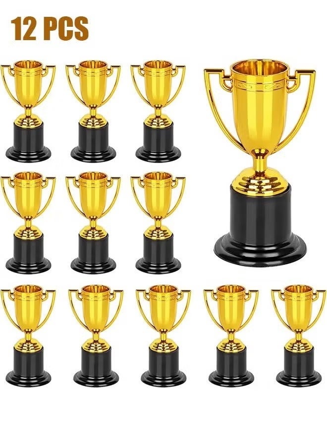 GIFT 12 Pcs Mini Trophies,Gold Trophy Award, Plastic Trophies for Kids, 4 Inch Trophy Cups, Award Trophies for Party Favors, Props, Rewards, Winning Prizes, Competitions Ceremony Parties Favor - Image 1