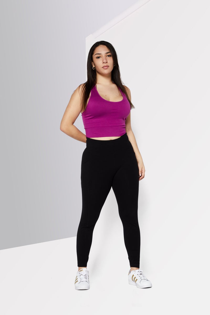 DKNY Sport Women Sportswear Fit Brand Logo Training Leggings, Black - Image 2