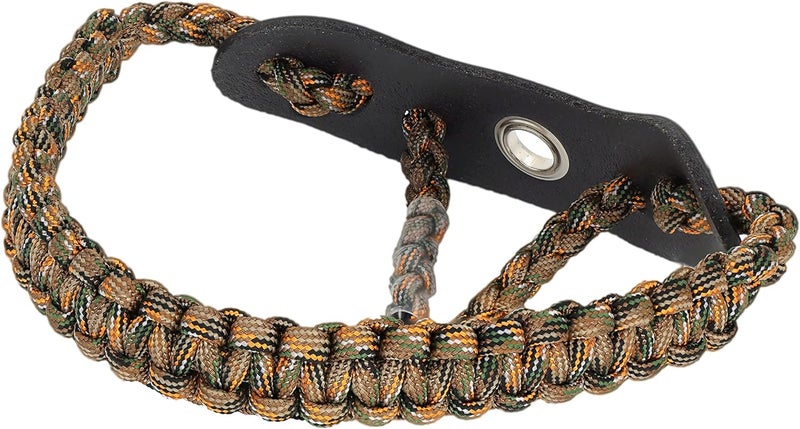 Sunya Archery Bow Wrist Sling, 550 Paracord Strap Comfortable on Hand.100% Full Grain Leather Yoke, Multiple Camo Colors.Fit Compound Bow Stabilizer & Recurve. - Image 1
