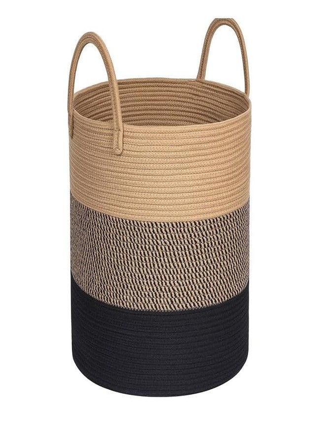 FIASCO Hand Woven Jute Rope Storage Basket, Laundry Basket Organizer For Toys, Clothes, Towels, Gifts Plant Pot Cover Storage Bucket, (Standard Size) Multi - Image 1