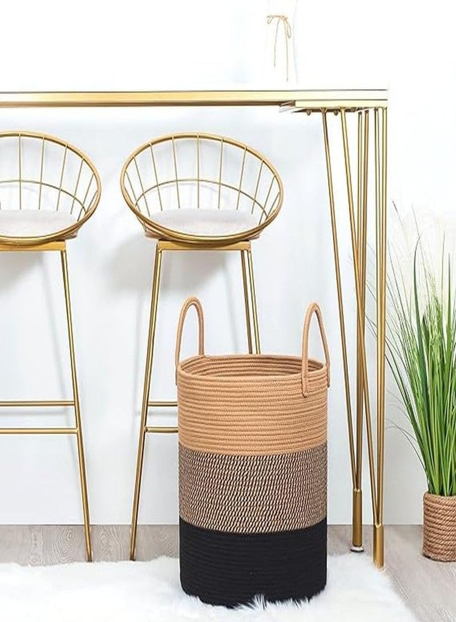 FIASCO Hand Woven Jute Rope Storage Basket, Laundry Basket Organizer For Toys, Clothes, Towels, Gifts Plant Pot Cover Storage Bucket, (Standard Size) Multi - Image 3