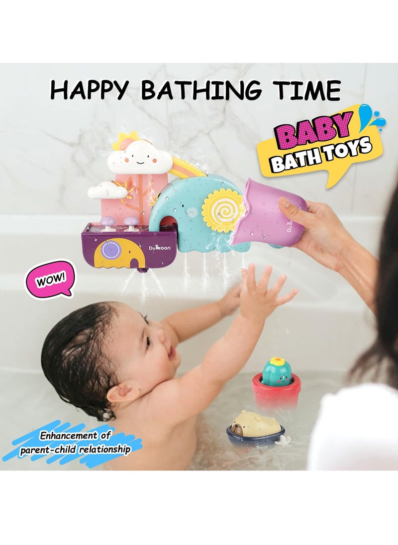Excefore - Baby Bath Toys Game, Shower Bath Baby Toy for 1,2,3+ Year Old Boy Girl Toddler Gift Toys Set, Kids Shower Baby Bath Toys for 1 2 3 4 5 Years Old Girls Boys Toddlers Kids Children Gift Toys Set - Image 1