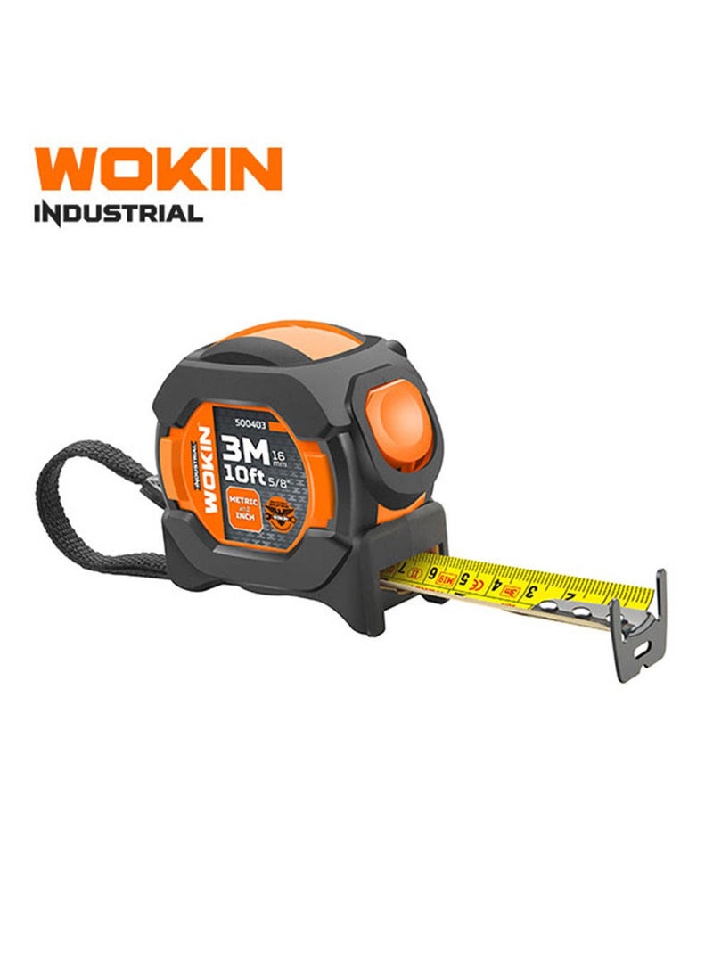 Wokin Industrial Measuring Tape Heavy Duty Retractable Steel Tape Measure for Construction DIY Home Workshop Professional Measuring Tool High Accuracy Lock System Durable Shock Resistant Measuring Tape for Builders & Engineers - Image 2