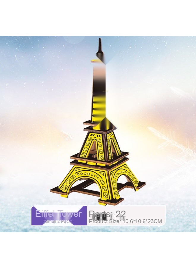 Children's Wooden 3D Puzzle Assembly Model Toy