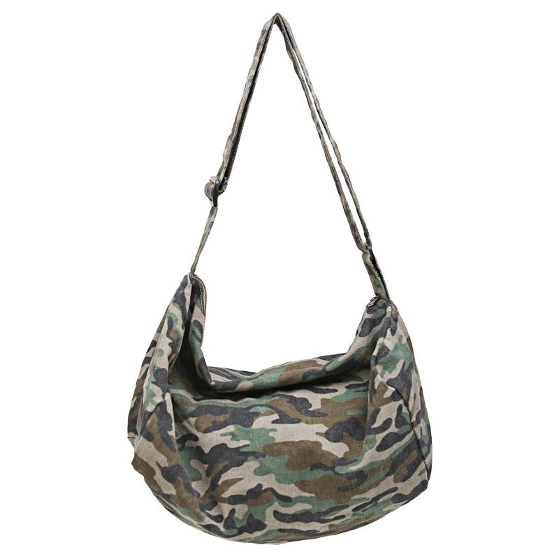 Spring 2025 Casual Leopard Canvas Bucket Bag Korean Style All-Match Fashionable Summer Niche Shoulder Crossbody Bag - Image 1