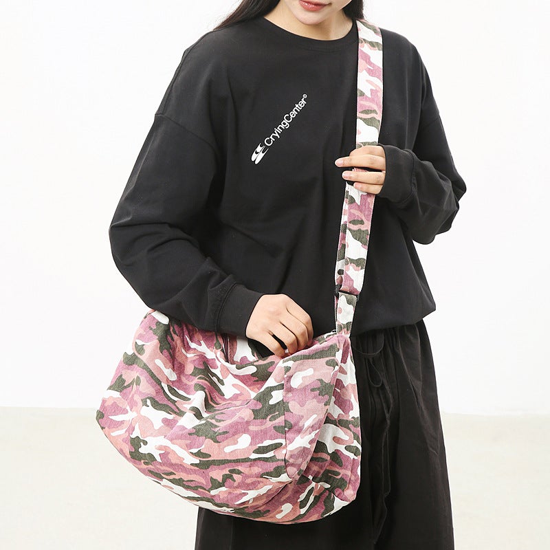 Spring 2025 Casual Leopard Canvas Bucket Bag Korean Style All-Match Fashionable Summer Niche Shoulder Crossbody Bag - Image 3