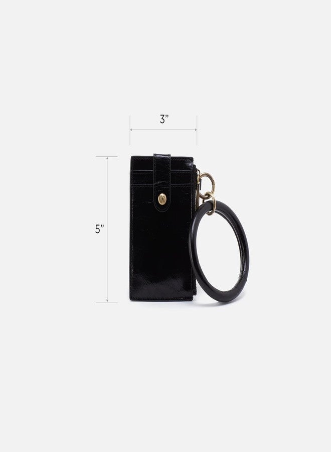 HOBO Ring Leather Credit Card Holder & Wristlet with Removable Leather Wristlet Handle and Minimalist Design for Everyday or Travel, Black - Image 5
