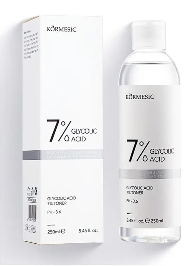 Kormesic 7% Glycolic Acid Toner Refreshing Toner Water Nourish Sooths Skin 250ml - Image 1