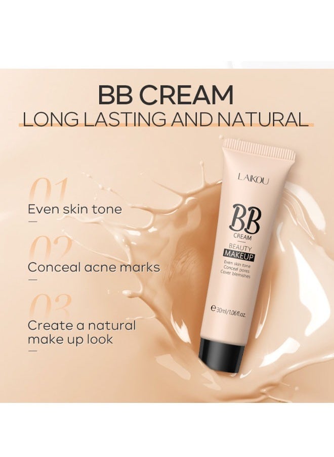 BB Cream Beauty Hydrating BB Cream  Color Correcting Cream  Full-Coverage Foundation Primer Concealer Cream  Naturally Brighten Skin ToneFor All Skin Types  Evens Skin Tone  Oil-Free Ivory  - Image 2