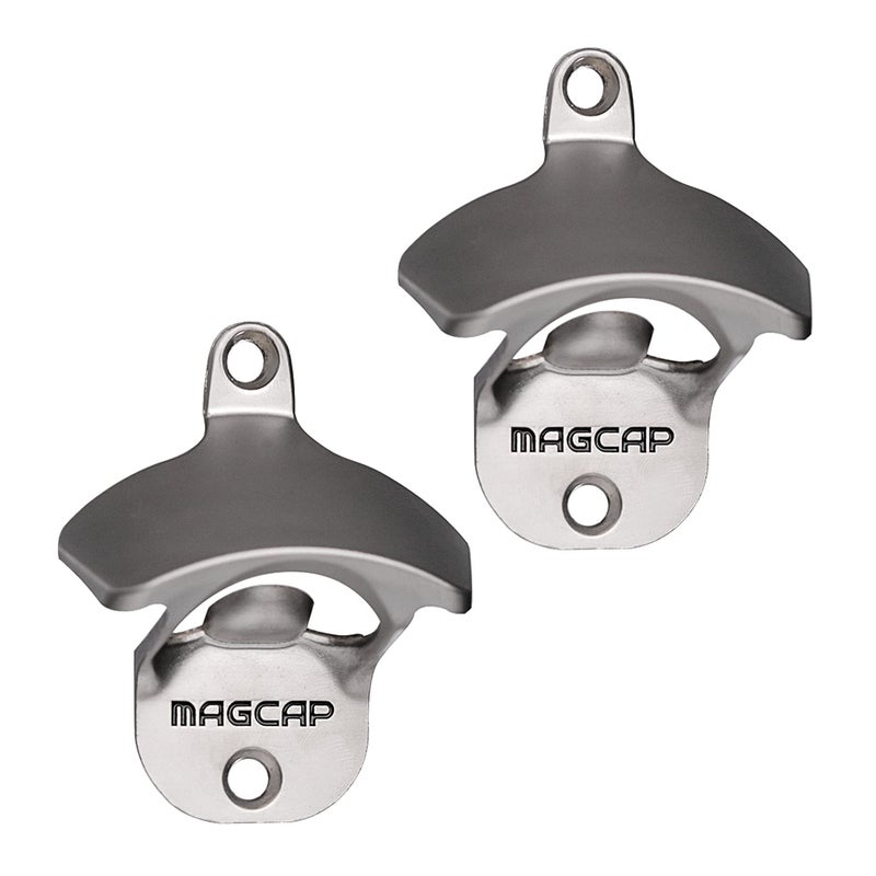 MAGCAP Outdoor Bottle Opener Wall Mounted  Style Magnetic Beer Bottle Opener that Catches Caps  Easy to Install and Incredibly Convenient