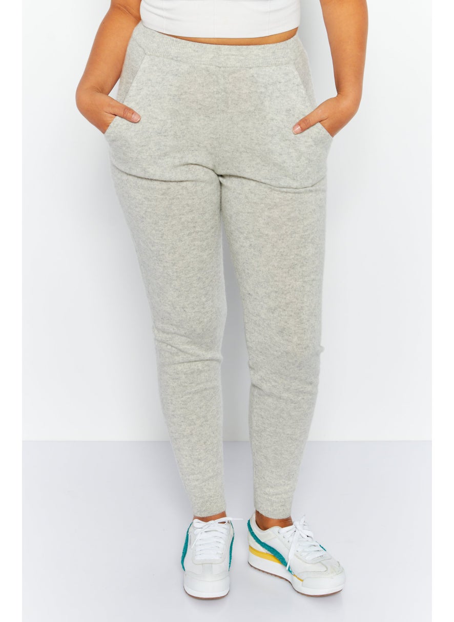 Etam Women Regular Fit Solid Pants, Grey  - Image 1