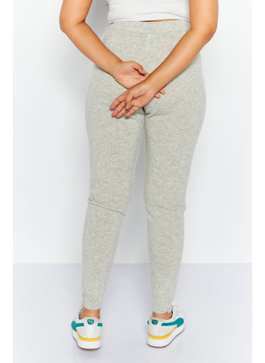 Etam Women Regular Fit Solid Pants, Grey  - Image 2