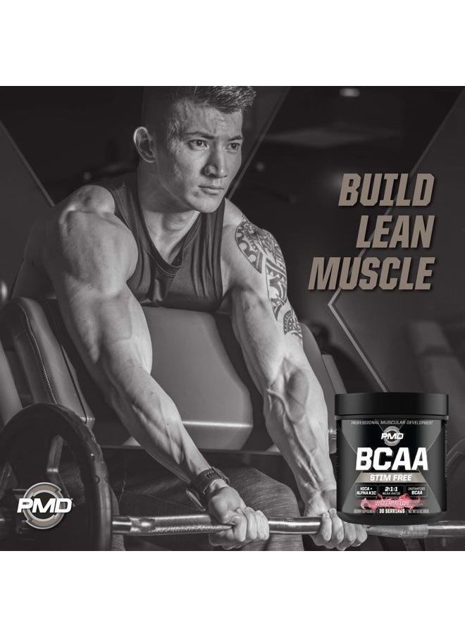 PMD - Sports BCAA Stim-Free Amino Acids - Better Workout Performance, Enhanced Recovery, Daily Energy, Muscle Builder, and Muscle Sparing - BCAA Powder Drink Mix - Watermelon (30 Servings) - Image 1