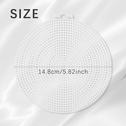 YOLUFER DIY Plastic Stitching Canvas Round Mesh Plastic Canvas Cross Stitch Grid Sheets for Embroidery Plastic Canvas Craft and Crochet Projects (Large) - Image 2