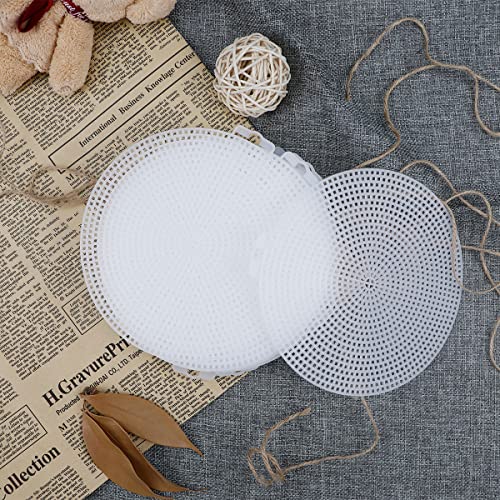 YOLUFER DIY Plastic Stitching Canvas Round Mesh Plastic Canvas Cross Stitch Grid Sheets for Embroidery Plastic Canvas Craft and Crochet Projects (Large) - Image 4