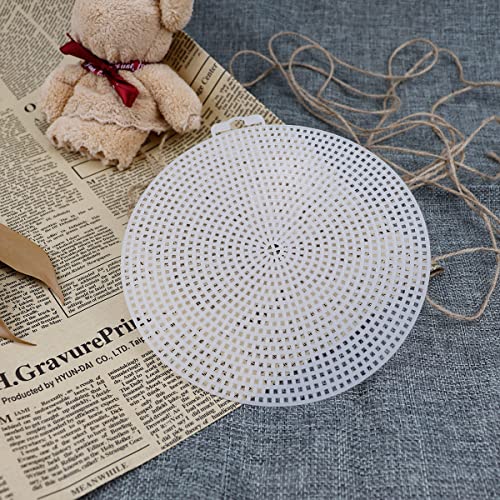 YOLUFER DIY Plastic Stitching Canvas Round Mesh Plastic Canvas Cross Stitch Grid Sheets for Embroidery Plastic Canvas Craft and Crochet Projects (Large) - Image 5