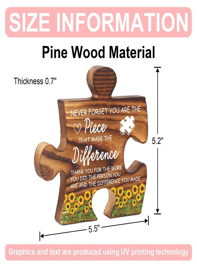 FTONENI Never Forget You are the Piece that Made the Difference Wood Puzzle Desk Decor Sign - FSE374 - Image 2