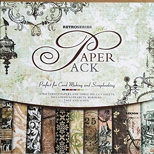DESEACO 27 Sheets Vintage Scrapbook Paper Pad 12" x 12" for Origami, Wrapping, Card Making, Alphabet, Photo Frame Album, Handmade Decorative Die Cuts Background - Image 1